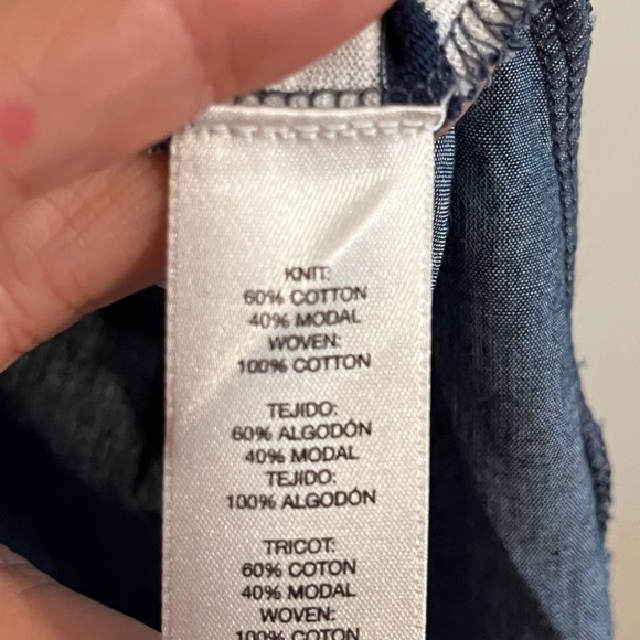 Chicos Women Shirt Size XL Blue Striped Coastal Preppy Mature Old Money Classic - Picture 8 of 14